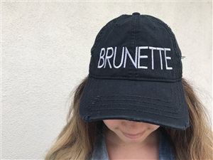 Brunette Distress Hat