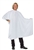 Beautylove white hair cutting cape, large snap neck.
