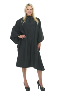 BeautyLove Lover Boy Hair Cutting Cape, Black crinkle polyester stain, bleach and water resistant 
fabric. Hair stylist cutting cape, snap neck, large size black hair cutting cape for salon.