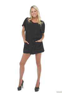 BeautyLove Love at first sight smock for salon. smock for spa, black soft zipper front smock, adjustable toggle waist smock, stain resistant smock with zipper.